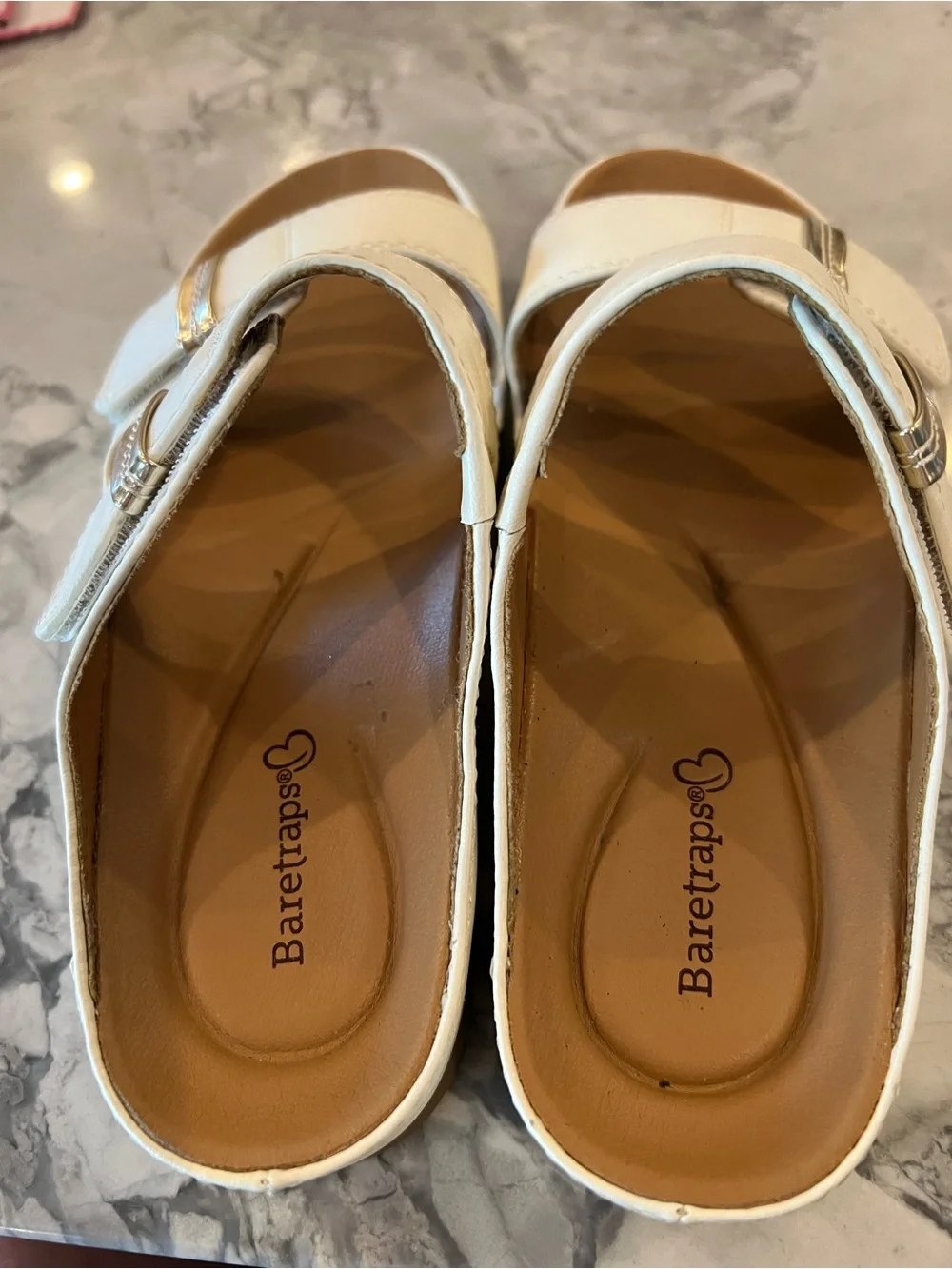 Women’s White Double-Strap Slide Sandals - Picture 2 of 4